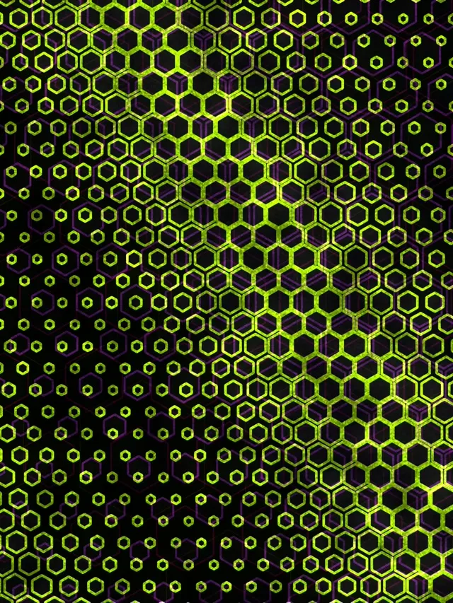 3:4 iPad Portrait 60fps Screensaver Neon Tunnel Motion Background Yellow Hex