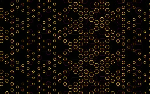 16:10 MacBook 60FPS Golden Hexagon Kaleidoscope Screensaver VJ Animation