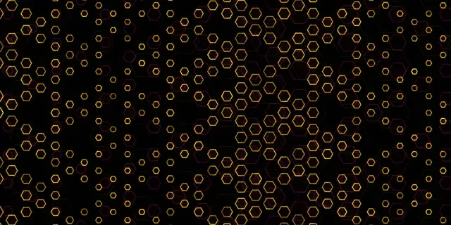 2:1 Univisium 60FPS Golden Hexagon Pattern Screensaver Motion Background