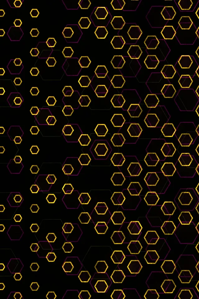 2:3 Photo Portrait 60FPS Golden Hexagon Pattern Screensaver Live Wallpaper