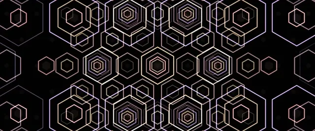 2.39:1 Cinemascope | 60fps Neon Hexagon Screensaver Motion Background VJ