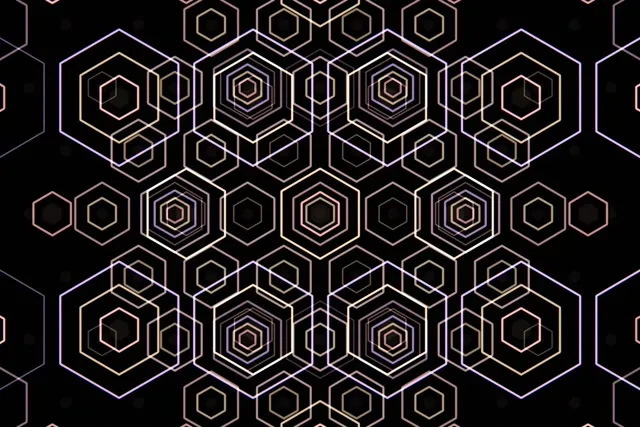 3:2 Surface | 60fps Hexagon Tunnel Screensaver VJ Loop Live Wallpaper Gold
