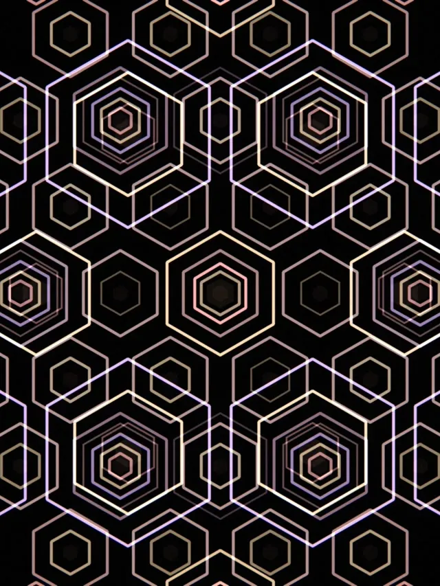 3:4 iPad Portrait | 60fps Neon Hexagon Screensaver VJ Animation Live Wallpaper