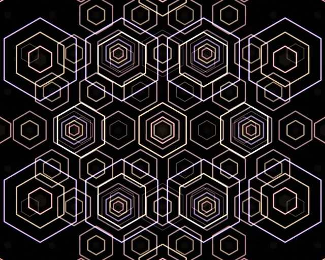 5:4 Industrial | 60fps Hexagon Kaleidoscope Screensaver Motion Animation Gold
