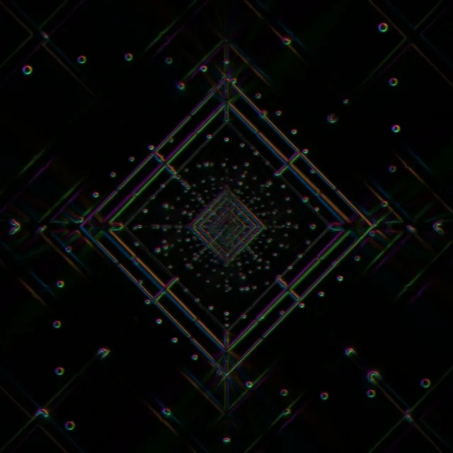 neon tunnel 1:1 square 60fps screensaver symmetrical kaleidoscope vj loop