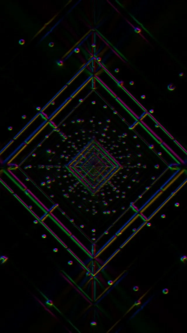 Neon Tunnel Pulsating Diamond Grid 9:16 Reels 60fps Screensaver VJ Loop