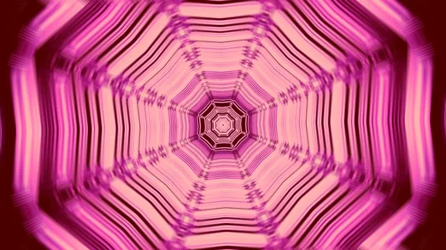 Magenta Octagon Tunnel Screensaver 4K UHD 60fps Live Wallpaper