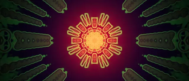 neon tunnel red star mandala 21:9 ultrawide 60fps vj loop screensaver