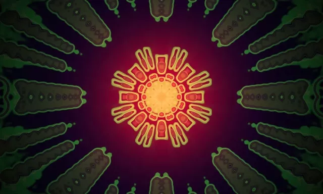 neon tunnel ruby starburst loop 5:3 wide 60fps vj animation screensaver