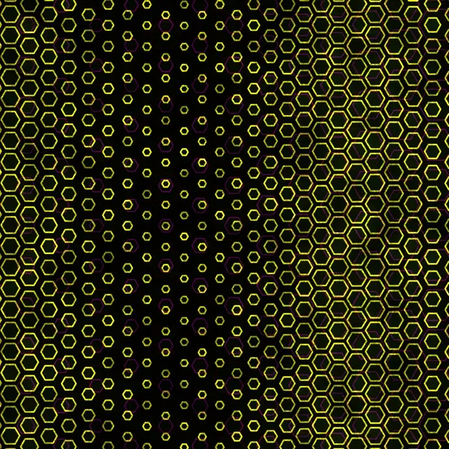 1:1 Square 60fps Screensaver Neon Tunnel Live Wallpaper Yellow Hexagons