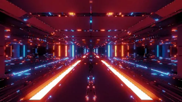 Red Blue Neon Tunnel 4k uhd 60fps Screensaver Vj Loop