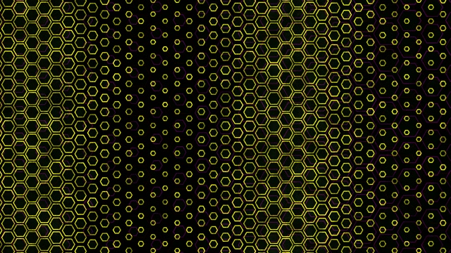 4K UHD 60fps Neon Tunnel VJ Loop Yellow Hexagons