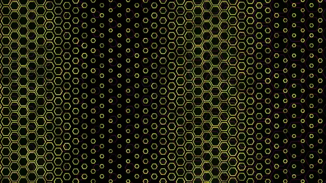 4K UHD 60fps Screensaver VJ Loop Yellow Hexagons
