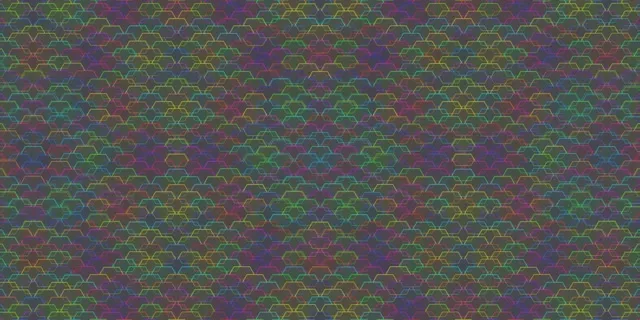 2:1 Univisium 60fps Screensaver Neon Tunnel Motion Background Hexagon Array