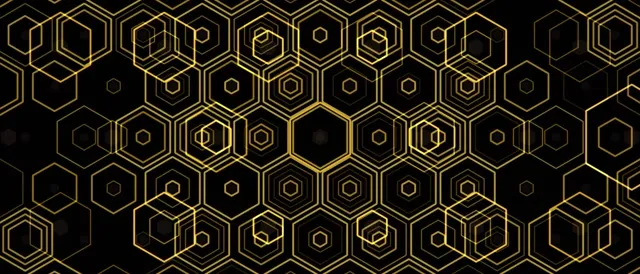 21:9 Ultrawide 60fps Golden Hexagon Screensaver VJ Animation