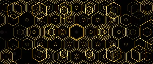 2.39:1 Cinemascope 60fps Golden Hexagon Screensaver VJ Animation