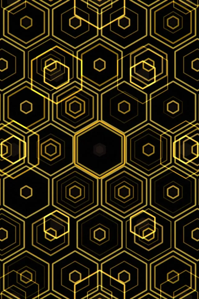 2:3 Photo Portrait 60fps Golden Hexagon Screensaver Background