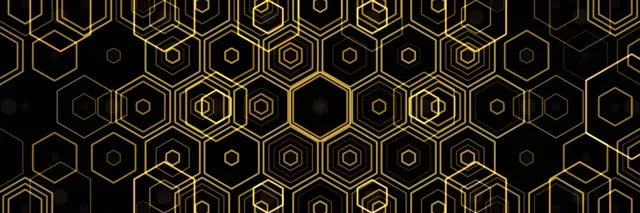 3:1 Triple Wide 60fps Golden Hexagon Screensaver VJ Loop