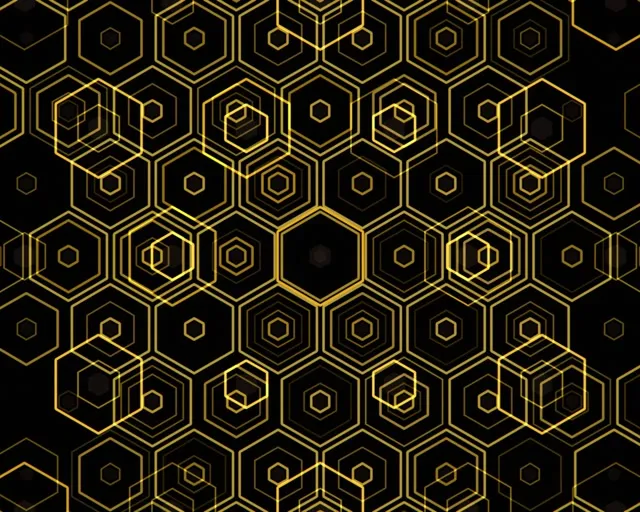 5:4 Industrial 60fps Golden Hexagon Screensaver Live Wallpaper
