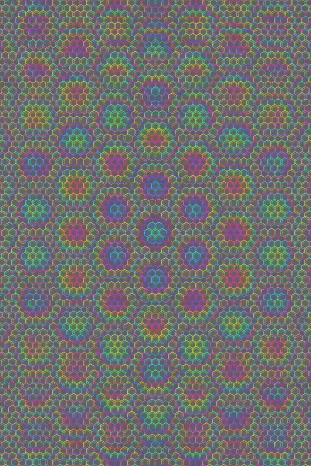 2:3 Photo Portrait 60fps Screensaver | Hexagon Kaleidoscope Motion Background