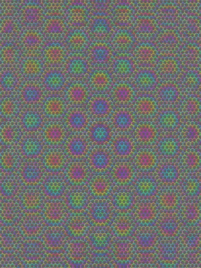 3:4 iPad Portrait 60fps Screensaver | Neon Hexagon Kaleidoscope VJ Animation