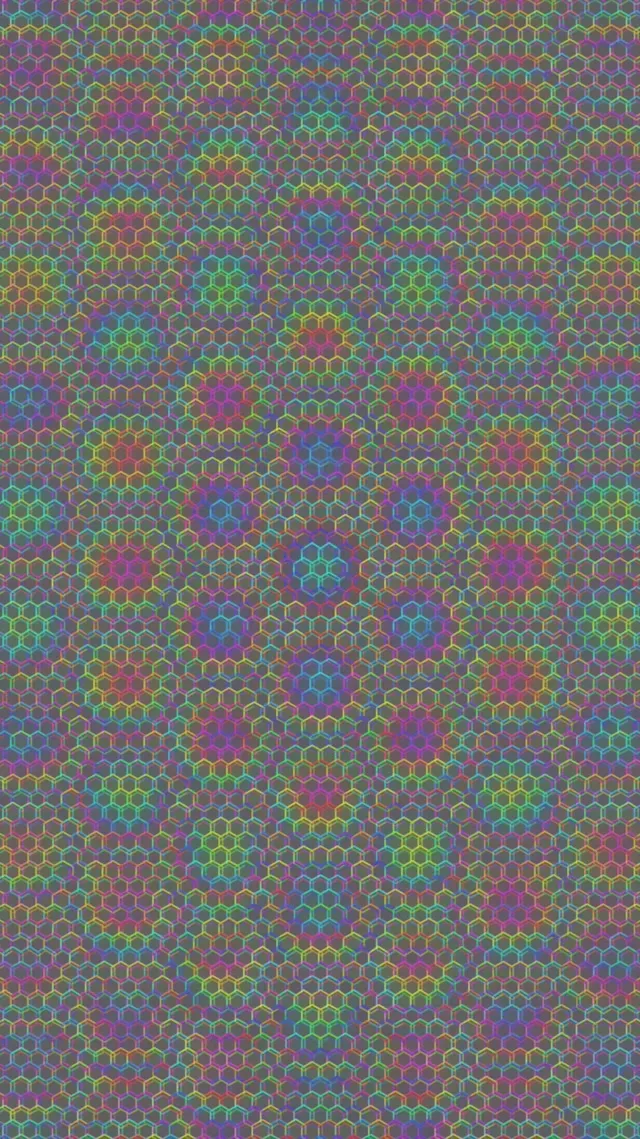 9:16 Reels 60fps Screensaver | Neon Hexagon Kaleidoscope VJ Animation Colorful