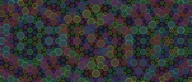 21:9 Ultrawide | 60fps Screensaver - Morphing Emerald Purple Hexagons Motion Background