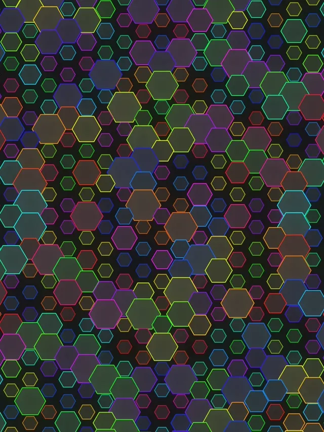 3:4 iPad Portrait | 60fps Screensaver - Shifting Purple Teal Hexagon Motion Background