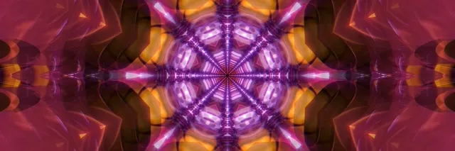 3:1 Triple Wide 60fps screensaver neon tunnel pink kaleidoscope vj