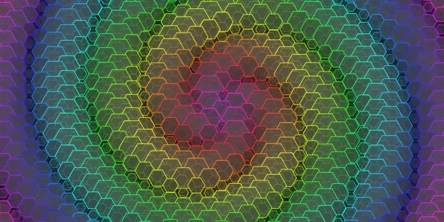 2:1 Univisium | 60FPS Azure Pink Hexagon Kaleidoscope Motion Screensaver