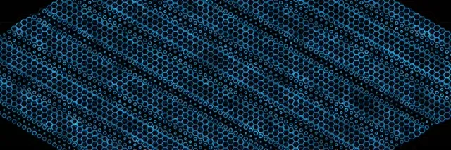 3:1 Triple Wide 60fps Screensaver Neon Tunnel Motion Background Blue Geometry