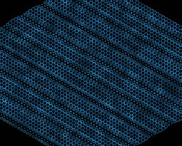 5:4 Industrial 60fps Screensaver Neon Tunnel VJ Animation Cyan Blue Hexagons