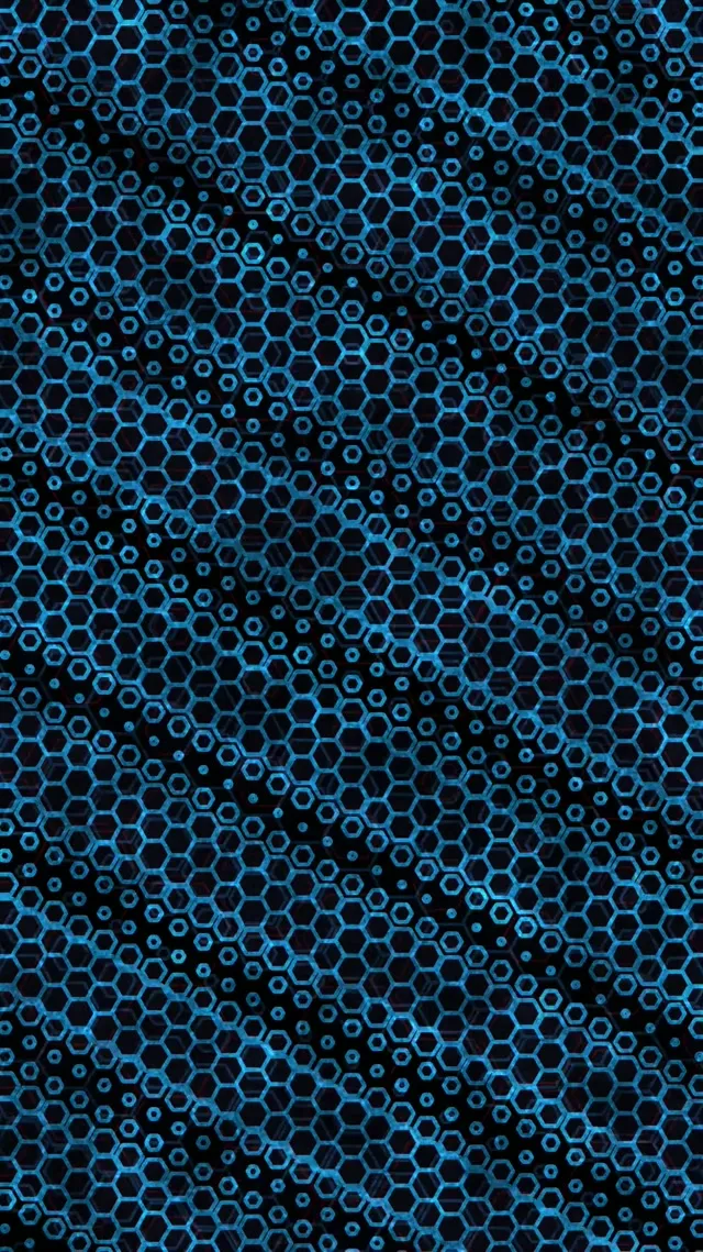 9:16 Reels 60fps Screensaver Neon Tunnel Live Wallpaper Cyan Hexagon Pattern