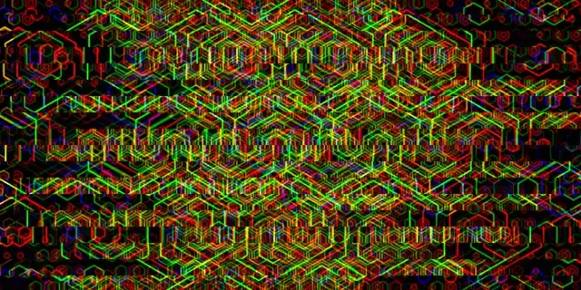 2:1 Univisium 60fps Neon Hexagon Kaleidoscope Background for Edits Screensaver