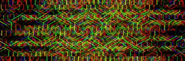 3:1 Triple Wide 60fps Neon Hexagon Kaleidoscope VJ Loop Screensaver | Hypnotic Neon