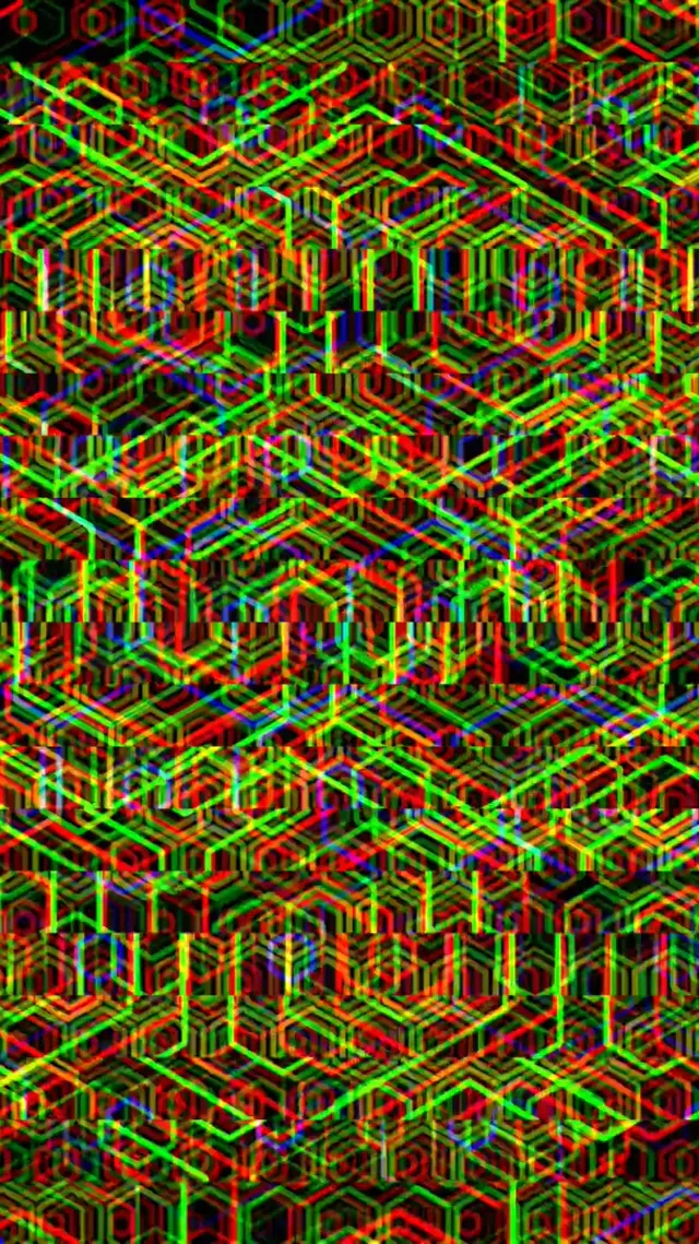 9:16 Reels 60fps Neon Hexagon Kaleidoscope Motion Background Screensaver | Vibrant