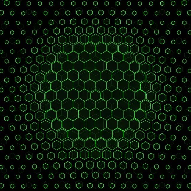 1:1 Square 60fps Screensaver Neon Tunnel Live Wallpaper Glowing Hexagon Pattern