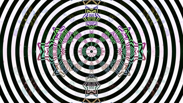 Hypnotic Concentric Circles VJ Loop | 4K UHD 60FPS | Black White Purple Green