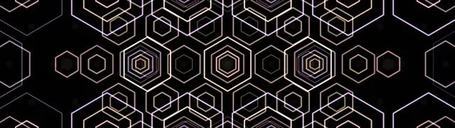32:9 Super Ultrawide | 60fps Neon Hexagon Live Wallpaper Gold Black