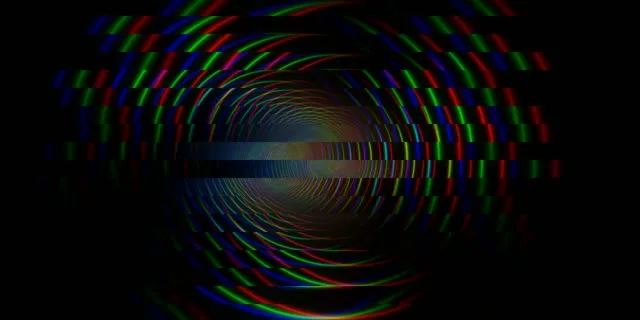 2:1 Univisium 60fps Screensaver Neon Tunnel Background for Edits RGB Glow