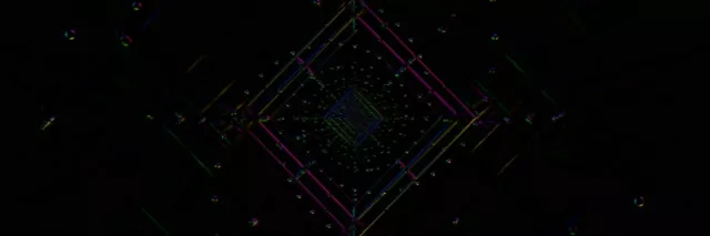 3:1 Triple Wide Neon Tunnel Vj Loop | Geometric Grid 60fps Screensaver