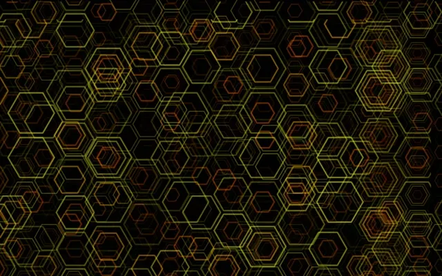 16:10 MacBook 60FPS Hexagon Tunnel VJ Animation Screensaver - Yellow Glow