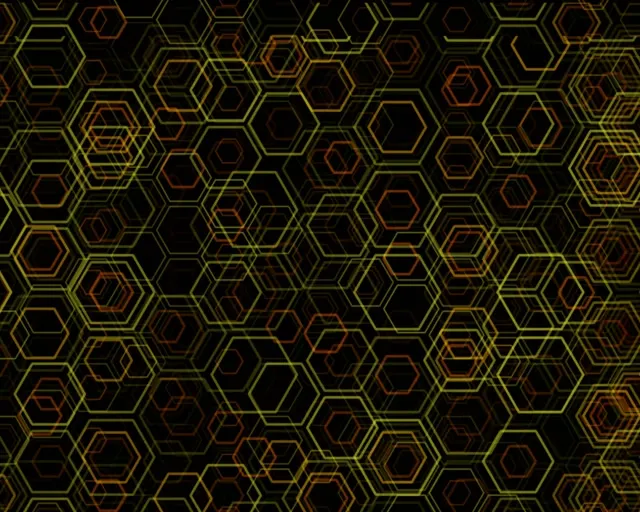 5:4 Industrial 60FPS Hexagon Pattern VJ Loop Screensaver - Orange Neon