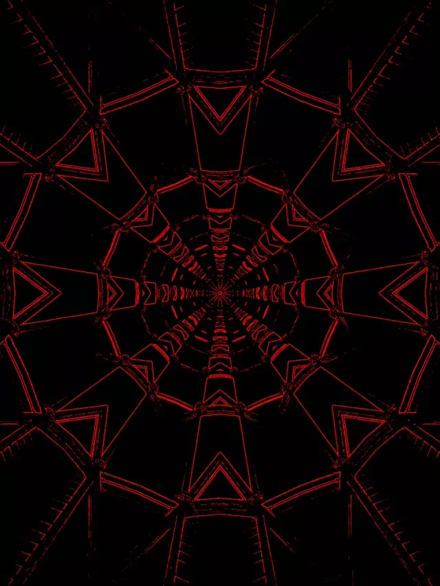 3:4 ipad portrait 60fps neon tunnel red geometric star motion background