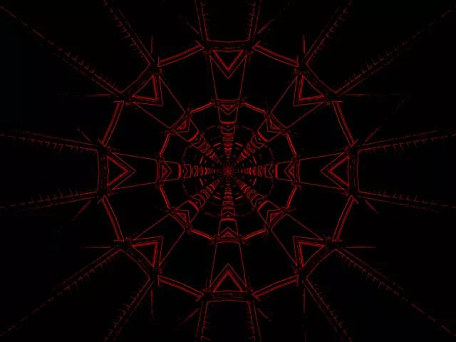 4:3 classic 60fps neon tunnel red polygonal vortex screensaver loop