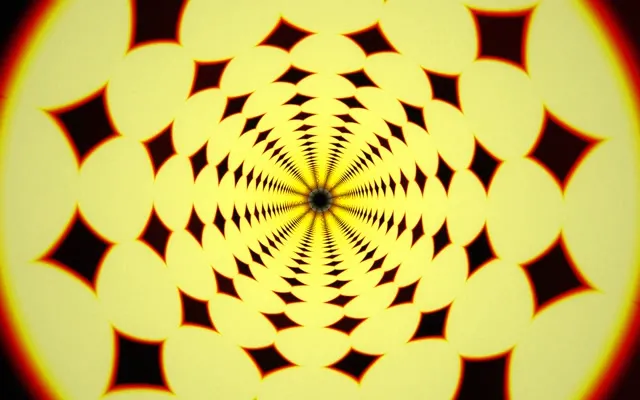 16:10 MacBook 60fps Screensaver - Kaleidoscope Yellow Black Neon VJ Animation Live Wallpaper