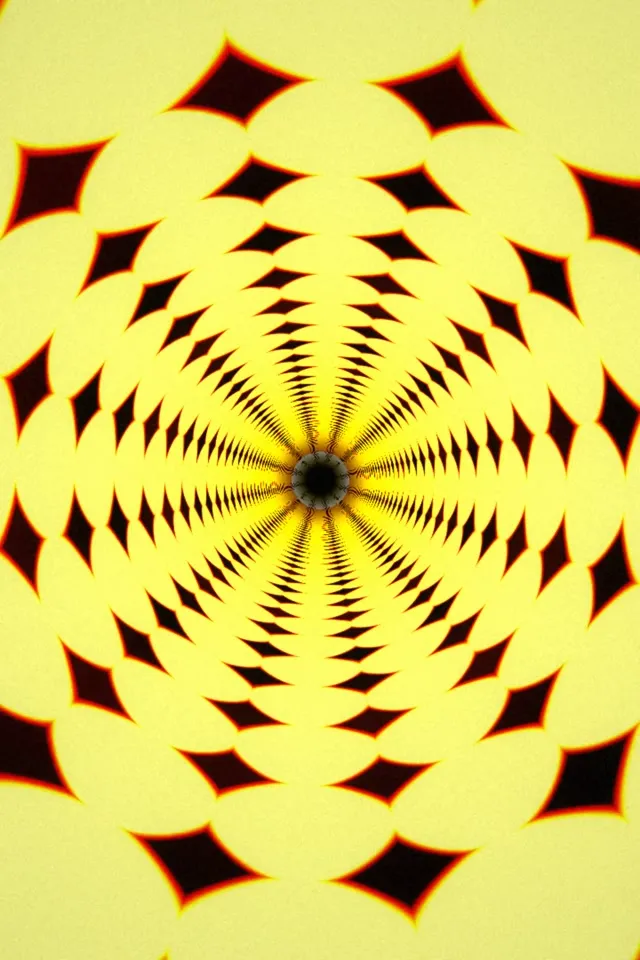 2:3 Photo Portrait 60fps Screensaver - Kaleidoscope Yellow Black Neon VJ Loop Background
