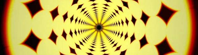 32:9 Super Ultrawide 60fps Screensaver - Neon Kaleidoscope Yellow VJ Animation Background
