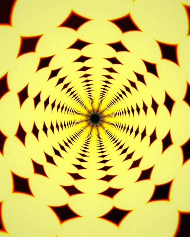 4:5 Instagram 60fps Screensaver - Neon Yellow Black Kaleidoscope VJ Animation Live Wallpaper