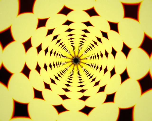 5:4 Industrial 60fps Screensaver - Neon Kaleidoscope Yellow VJ Loop Motion Background